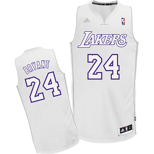  NBA Los Angeles Lakers 24 Kobe Bryant Big Color Fashion Swingman Christmas Day White Jerseys